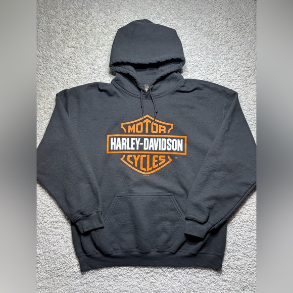 Harley Davidson Hoodie Large Hooded Sweatshirt HD Motorcycles Logo Hunters Moon - Picture 1 of 6